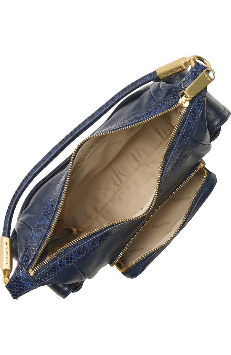 Brahmin Corinne Leather Shoulder Bag, Alternate, color, Navy
