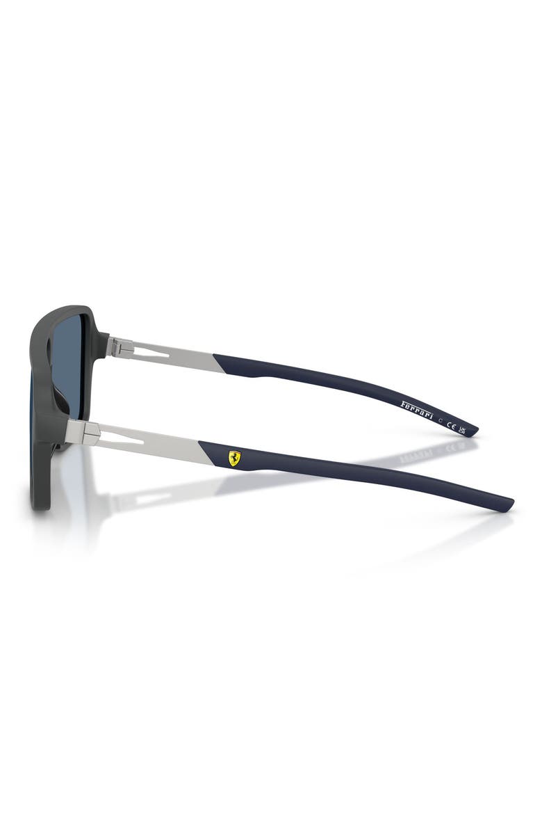 132mm Rectangular Sunglasses, Alternate, color, MATTE DARK GREY / DARK BLUE