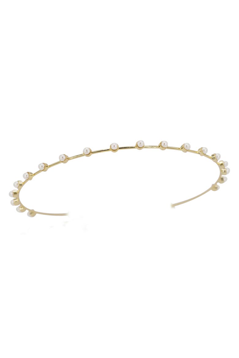 Jayla Imitation Pearl Headband, Main, color, GOLD
