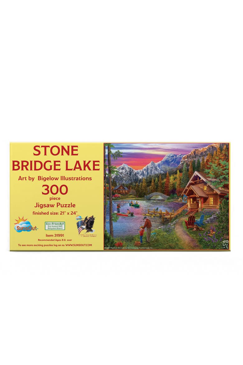 Stone Bridge Lake 300 piece Jigsaw Puzzle for Adults, Alternate, color, Multicolor