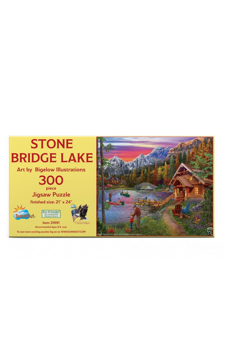 Sunsout Stone Bridge Lake 300 piece Jigsaw Puzzle for Adults, Alternate, color, Multicolor