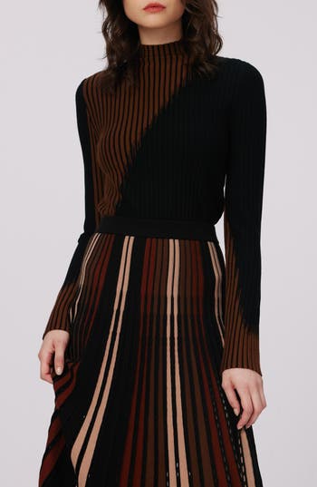 Dvf Marisol Mock Neck Sweater In Black