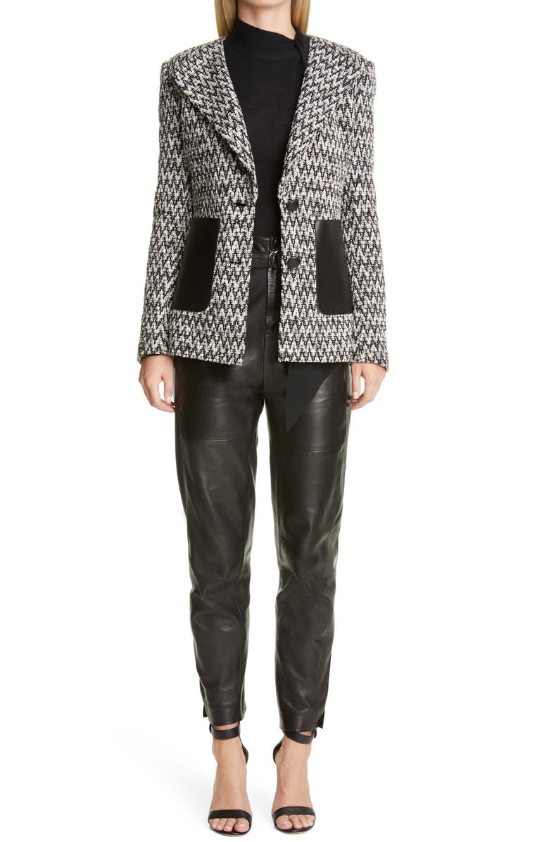 St. John Collection Chevron Bouclé Knit Jacket, Alternate, color, 
