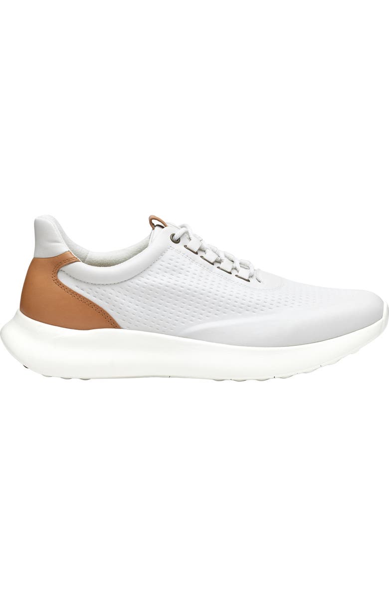 Johnston & Murphy Amherst 2.0 U-Throat Leather Sneaker, Alternate, color, White Full Grain