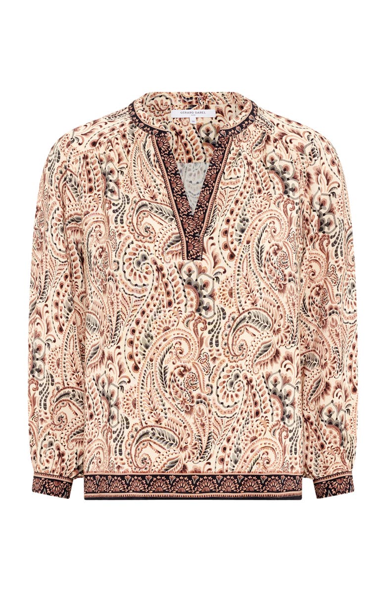 GERARD DAREL Amaya Paisley Print V Neck Blouse, Alternate, color, Natural