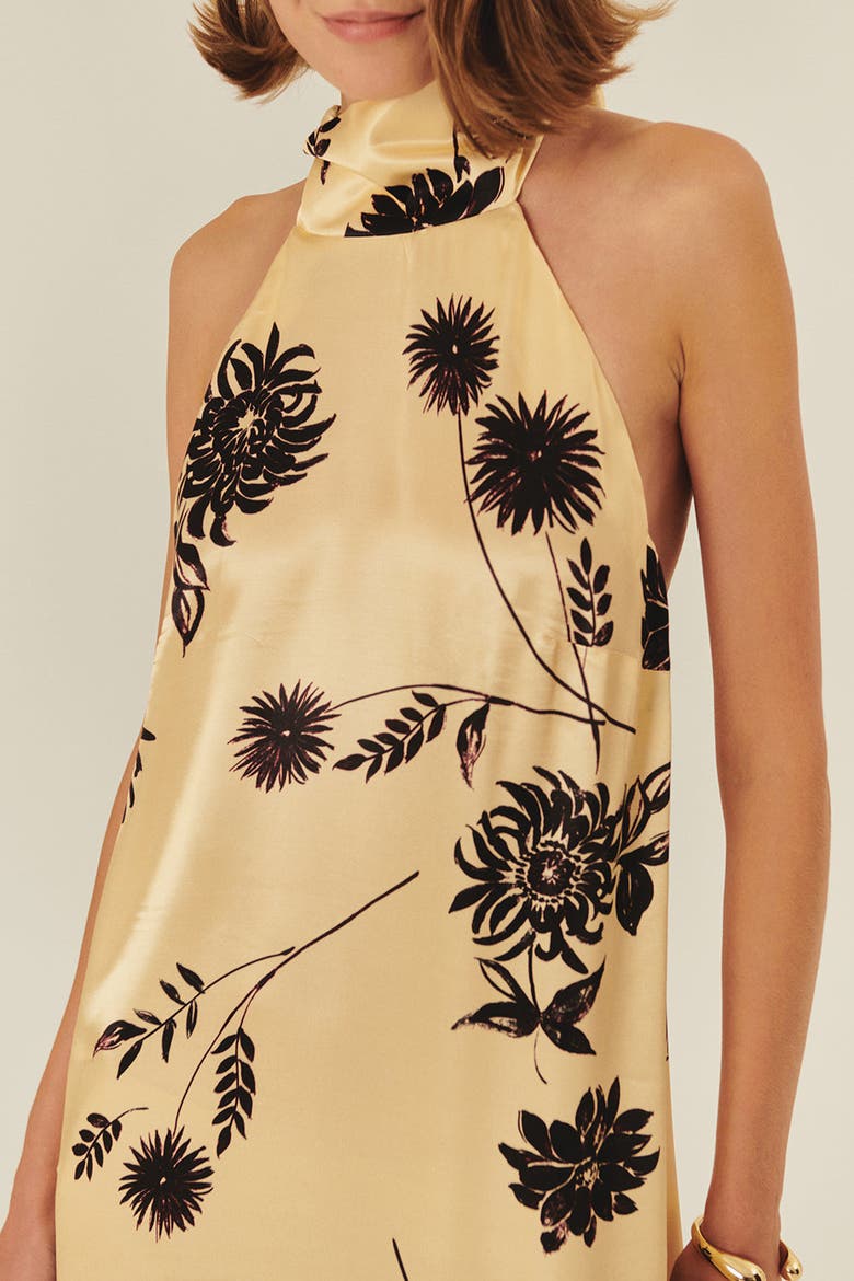Bonnie Floral Viscose Maxi Dress, Alternate, color, Ecru