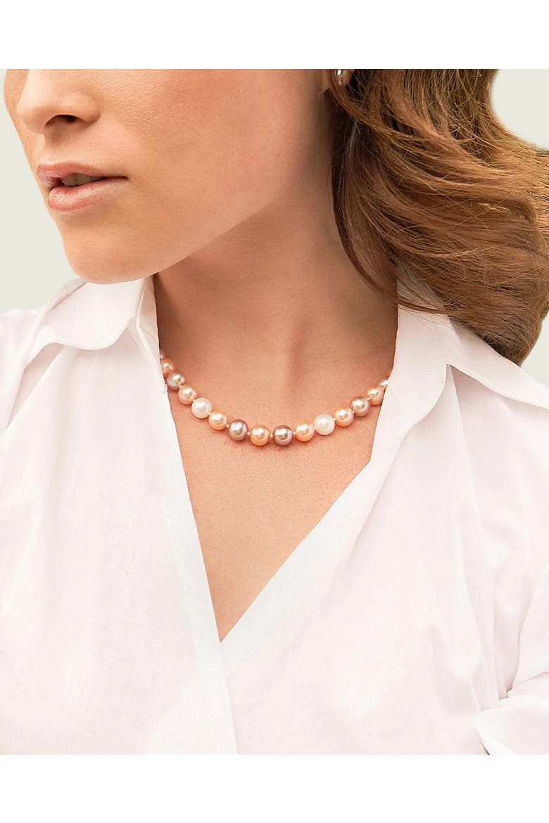 8.0-8.5mm Freshwater Multicolor Pearl Necklace - AAA Quality, Alternate, color, Multicolor Pearls