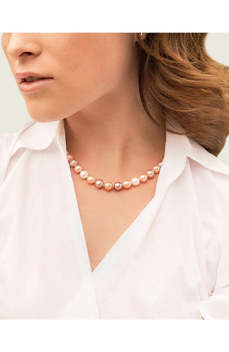 The Pearl Source Freshwater Pearl Necklace 8-8.5mm, Alternate, color, Multicolor Pearl