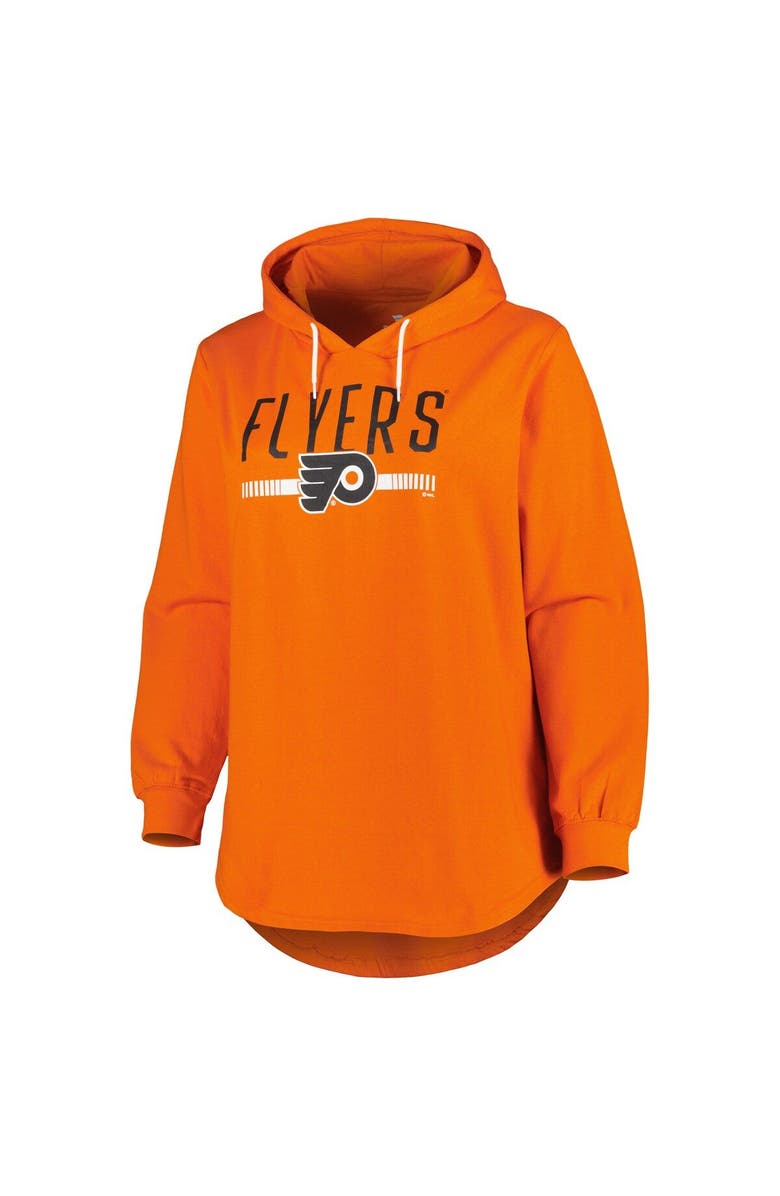 PROFILE Women's Heather Orange Philadelphia Flyers Plus Size Fleece Pullover Hoodie, Alternate, color, Heather Orange