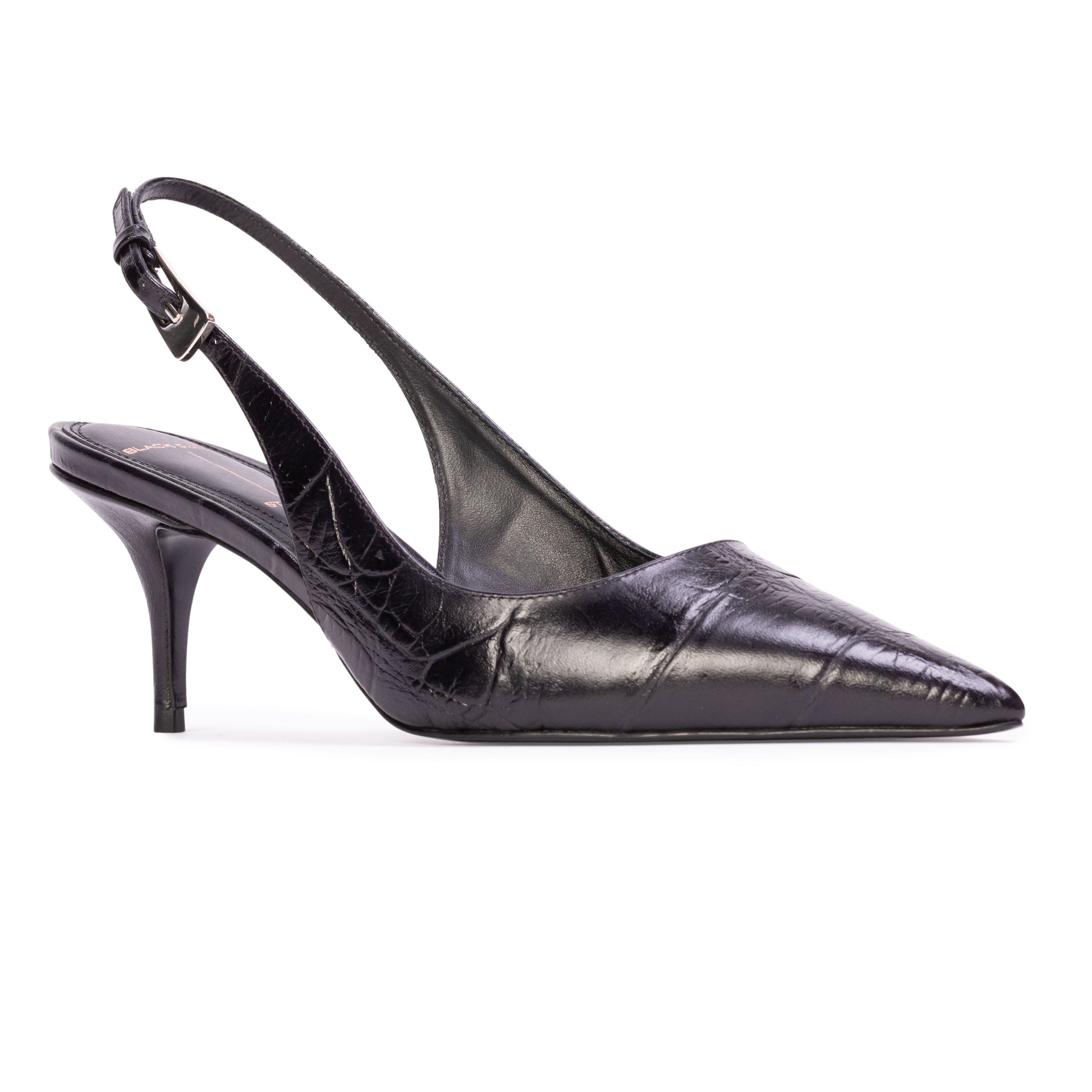 Branca 65 Slingback Pump Croc Leather, Alternate, color, Black Croc Leather