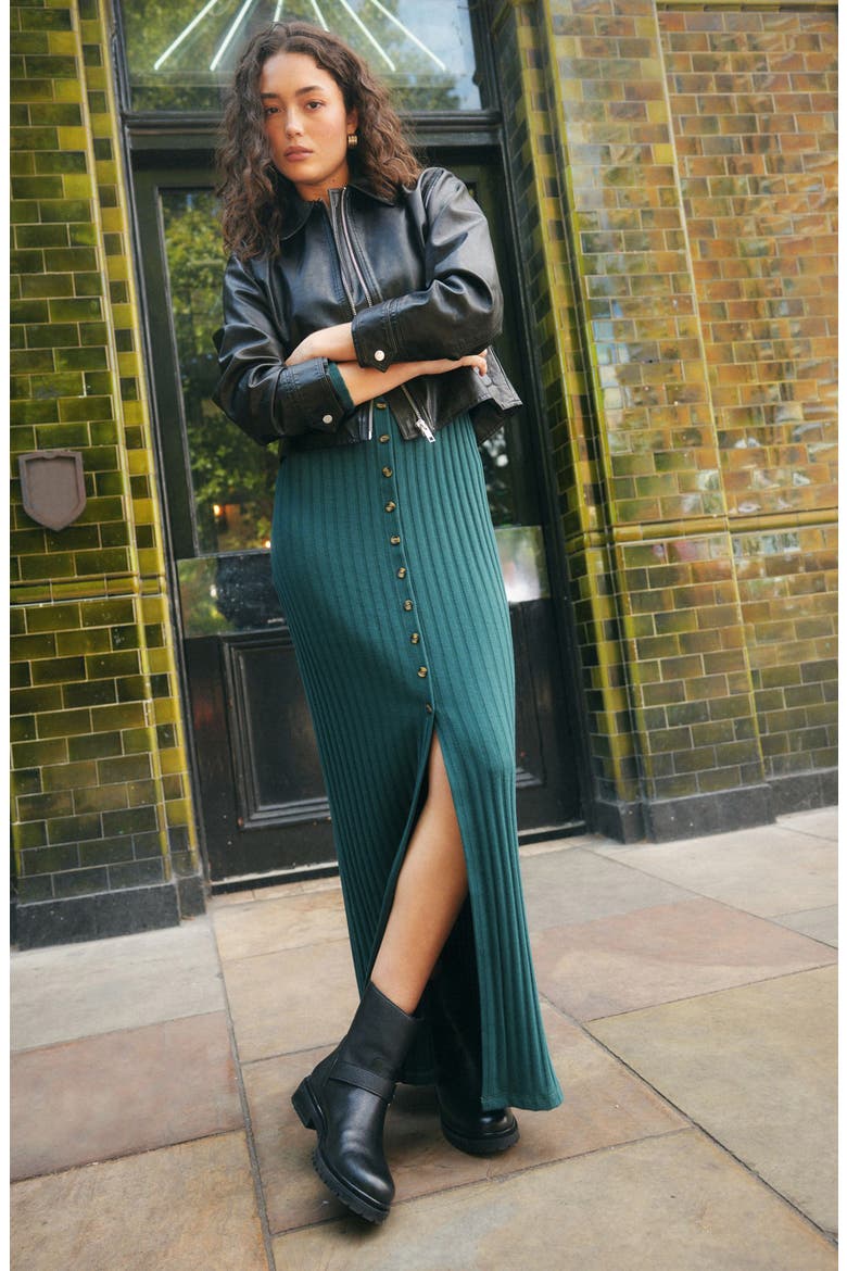 Long Sleeve Rib Knit Dress, Alternate, color, BLUE