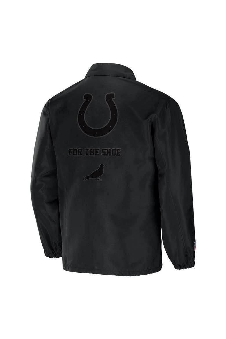 Men's NFL x Staple Black Indianapolis Colts Coaches Full-Snap Jacket, Alternate, color, Black