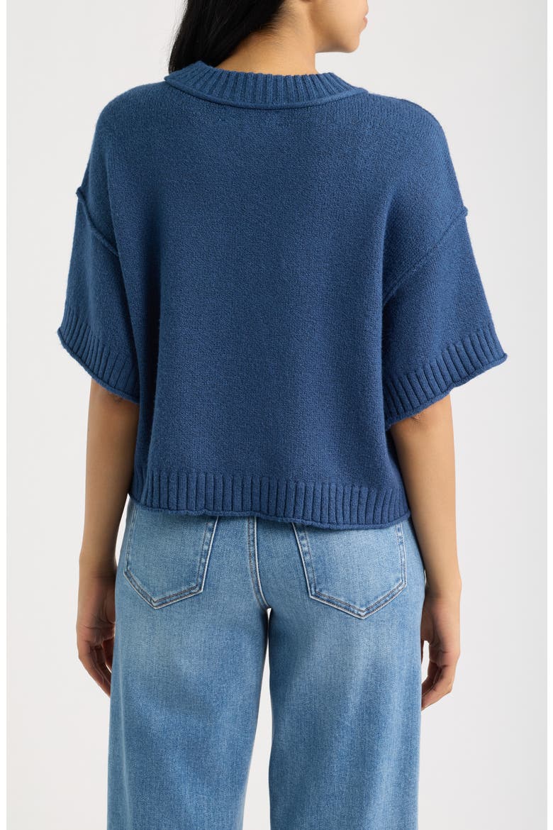 Broome Crop Short Sleeve Sweater, Alternate, color, CADET BLUE