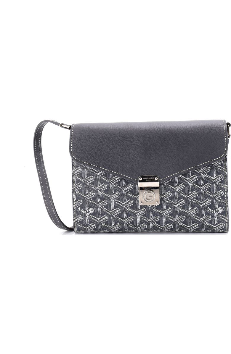 Pre-Owned Goyard Chypre Wallet on Strap Coated Canvas with Leather, Main, color, Gray