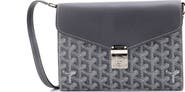 Pre-Owned Goyard Chypre Wallet on Strap Coated Canvas with Leather