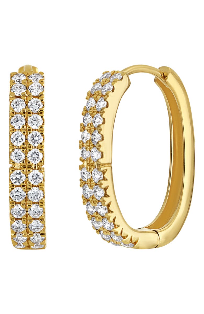 Bony Levy Two-Row Diamond Hoop Earrings, Main, color, 