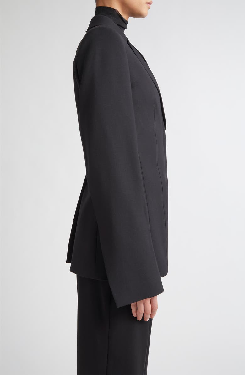 SPORTMAX Cocco Double Breasted Stretch Wool Blazer, Alternate, color, Black