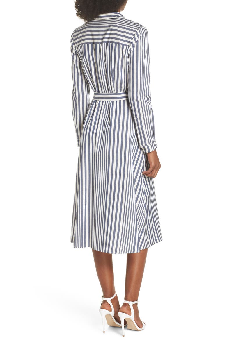 Rachel Stripe Shirtdress, Alternate, color, WHITE/ NAVY