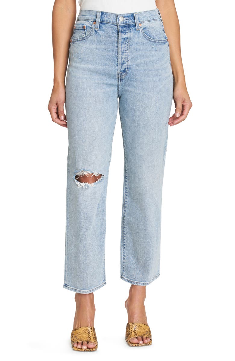 Pistola Cassie Super High Waist Crop Straight Leg Jeans, Main, color, 