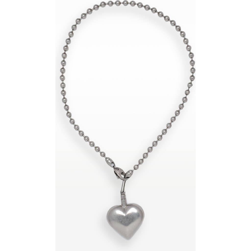 67jewelry Puffed Heart Necklace In Metallic