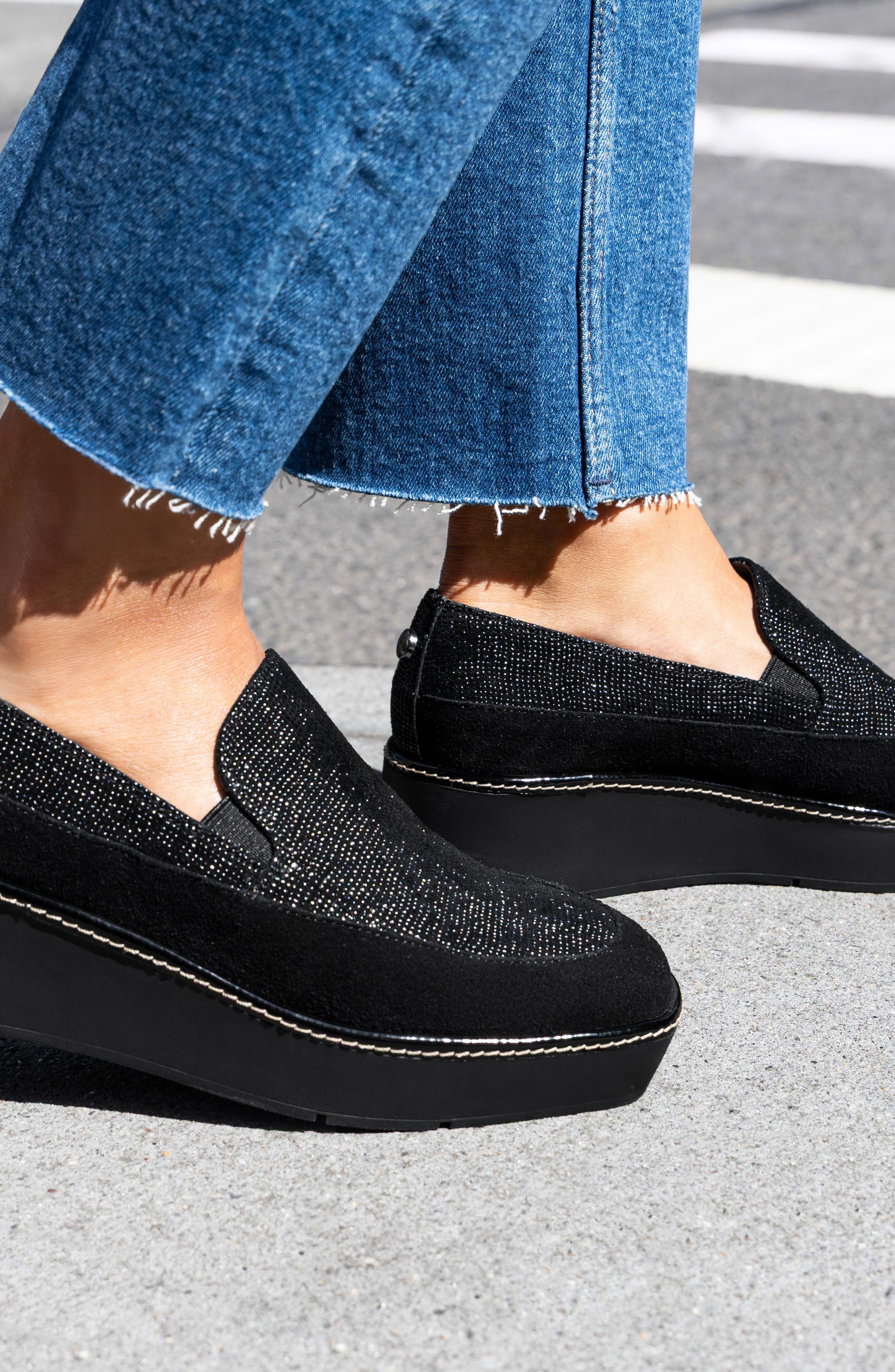 Donald Pliner Wallis Wedge Loafer, Alternate, color, Black