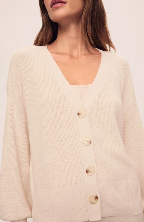 Eberjey Fine Gauge Cardigan In Almond Heather