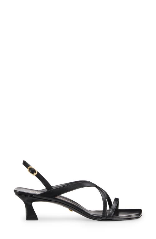 Stuart Weitzman Oasis 50 Kitten Heel Slingback Sandal In Black