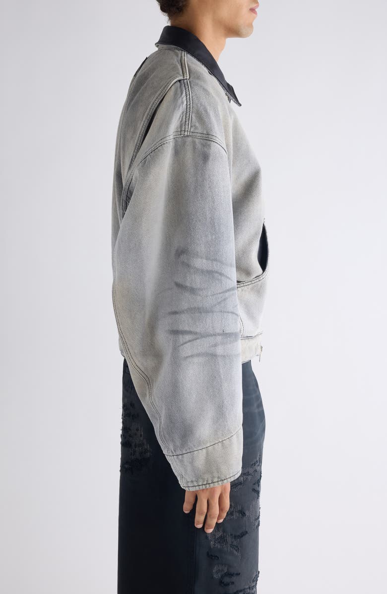 Acne Studios Ohniev Sulphur Fade Denim Jacket, Alternate, color, White/ Black