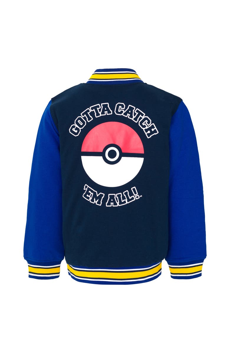 POKEMON Varsity Bomber Jacket, Alternate, color, Navy Royal Pikachu