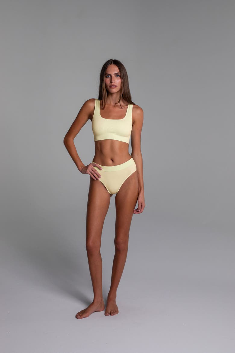 High Sculpt Bra Rib, Alternate, color, Butter Yellow