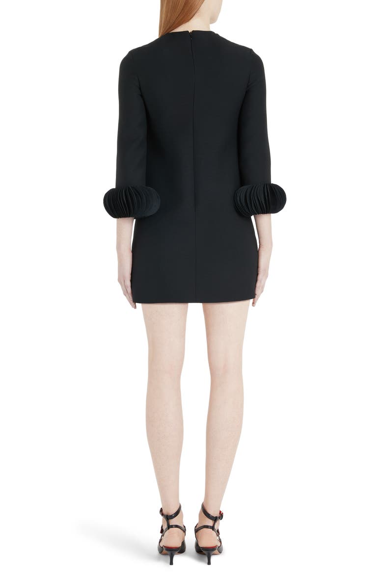 Disc Cuff Wool & Silk Shift Minidress, Alternate, color, 0NO-BLACK