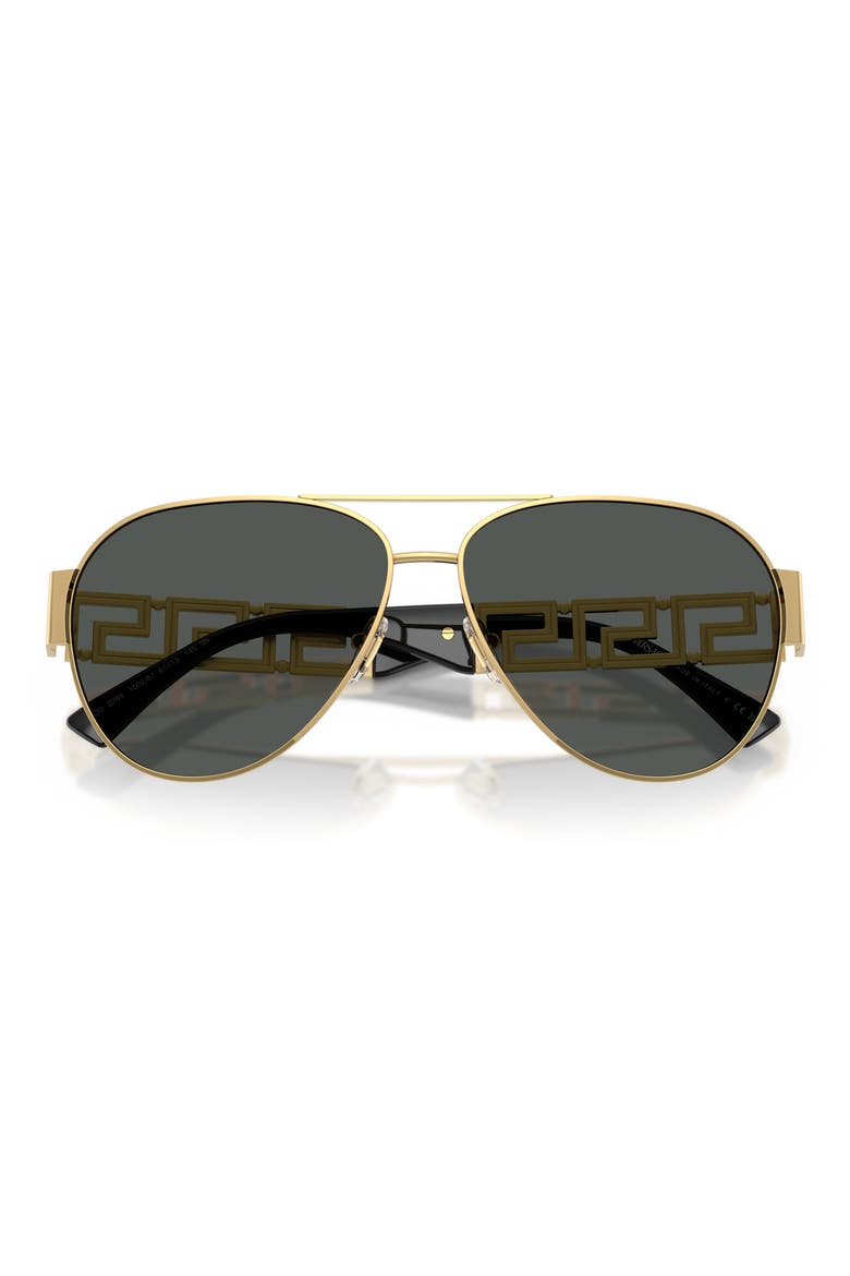61mm Pilot Sunglasses, Alternate, color, GOLD / DARK GREY