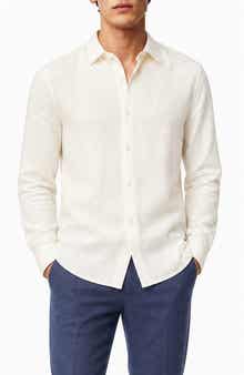 Onia Long Sleeve Linen Blend Button-Up Shirt