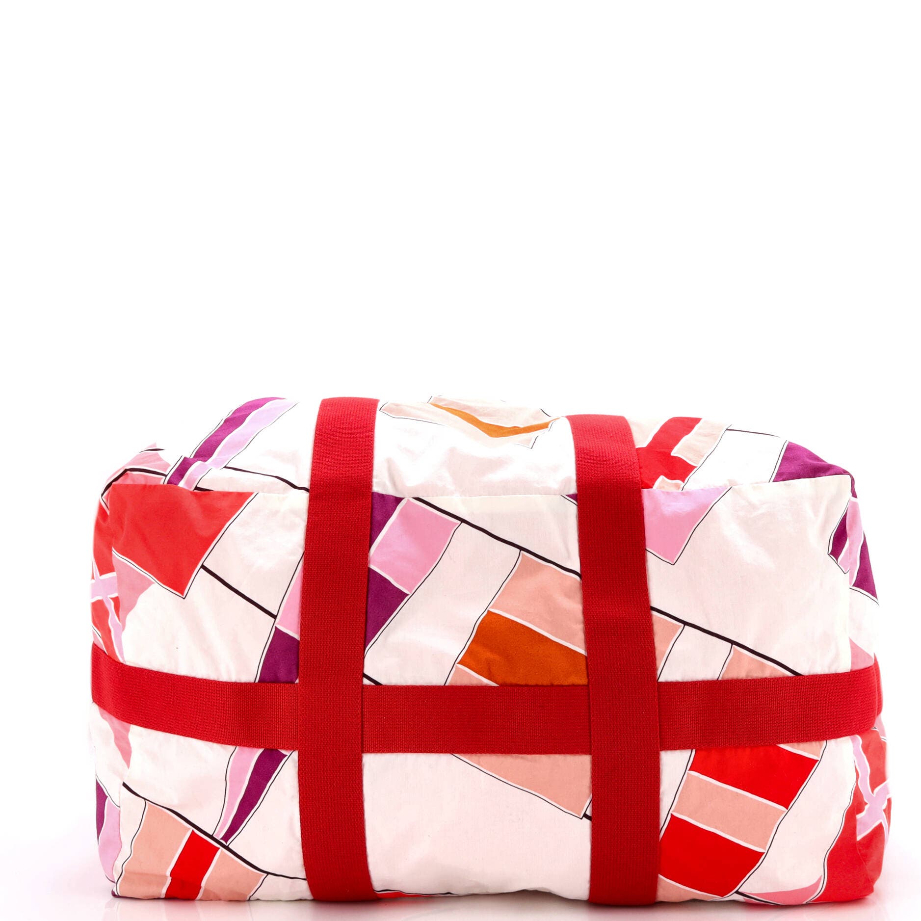 Pre-Owned Hermes Drapeaux Au Vent Bag Printed Canvas Large, Alternate, color, Red