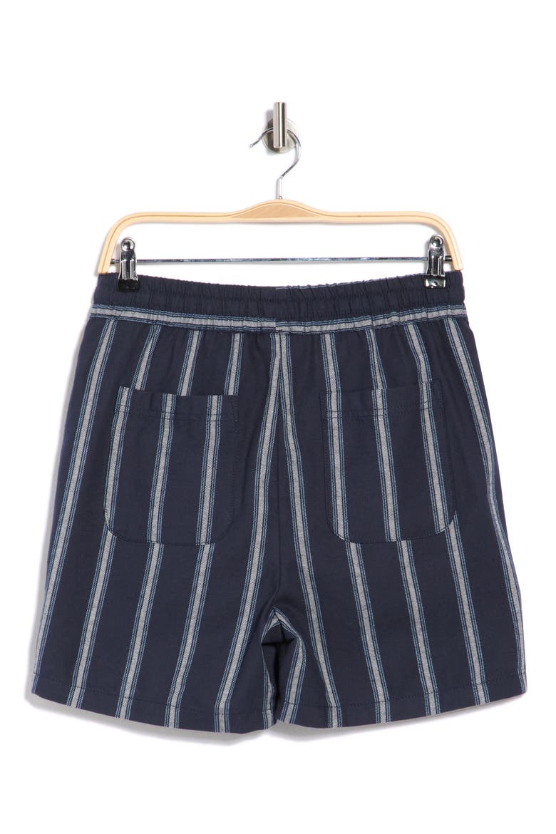Lawson Stripe Cotton Drawstring Shorts, Alternate, color, DARK NAVY/ XENON BLUE