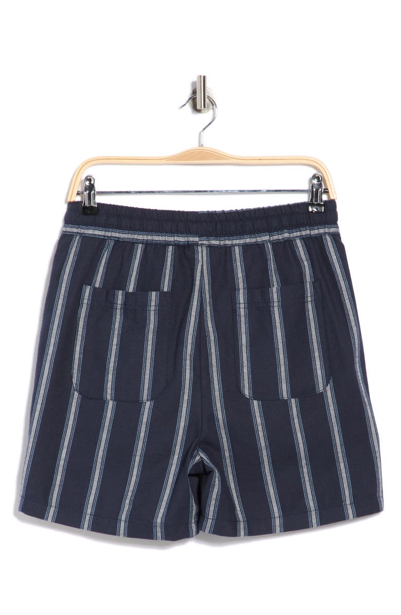 Les Deux Lawson Stripe Cotton Drawstring Shorts, Alternate, color, Dark Navy/ Xenon Blue