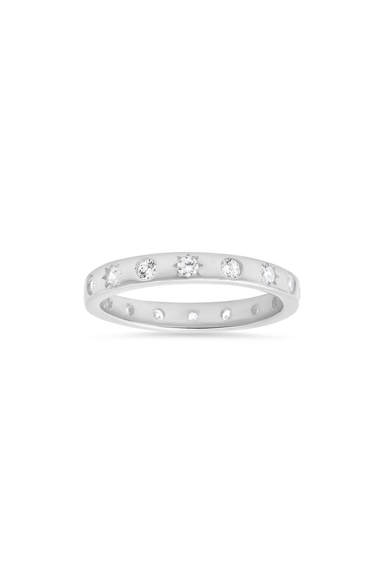 Sterling Silver Celestial Cubic Zirconia Band Ring, Main, color, SILVER