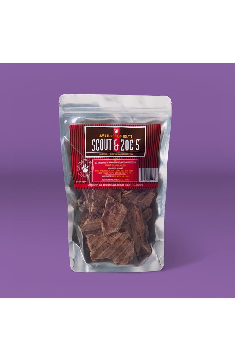 Scout & Zoe's Lamb Lung , 3oz Dog Treats, Freeze Dried, Single Ingredient, Alternate, color, Multicolored