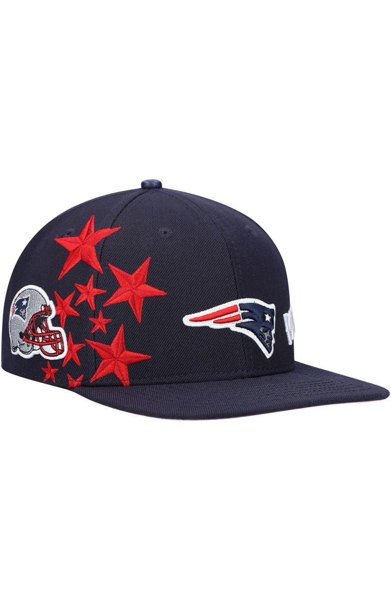 PRO STANDARD Men's Pro Standard New England Patriots Navy Stars Snapback Hat, Main, color, 