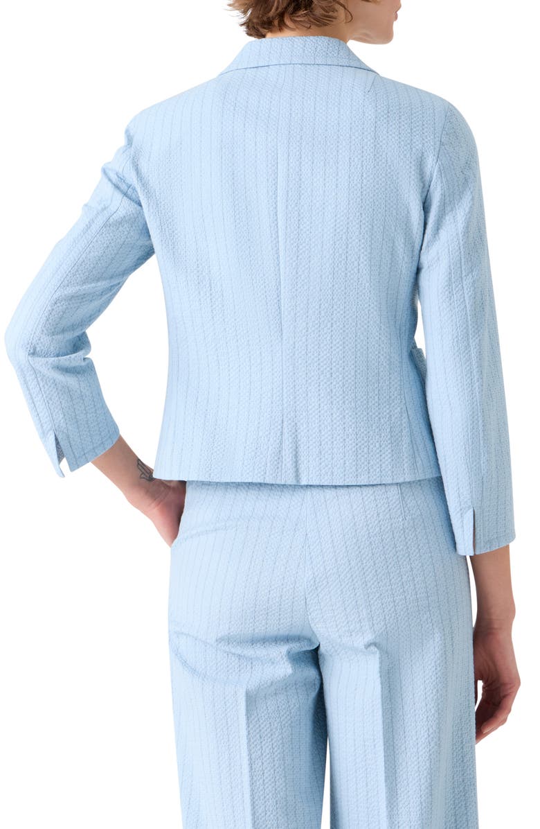 Akris punto Stripe Cotton Stretch Seersucker Jacket, Alternate, color, Sky-Dark Blue