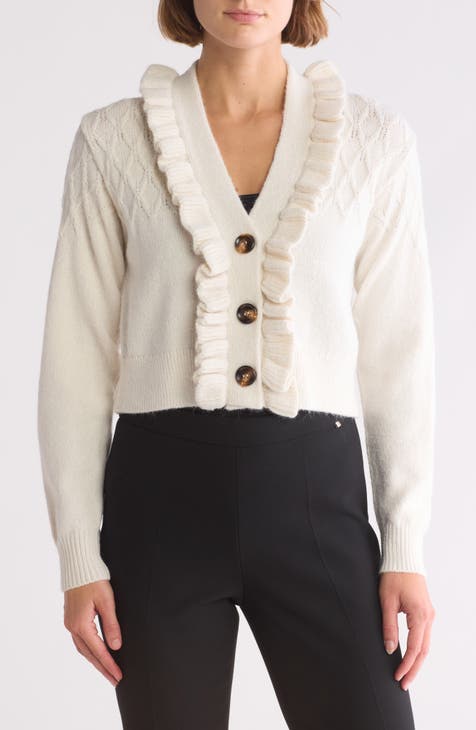 Ruffle Cardigan Sweater