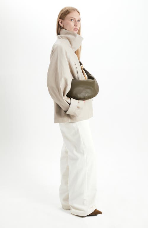 Hyer Goods Leather Convertible Hobo Crescent Ring Bag In Green