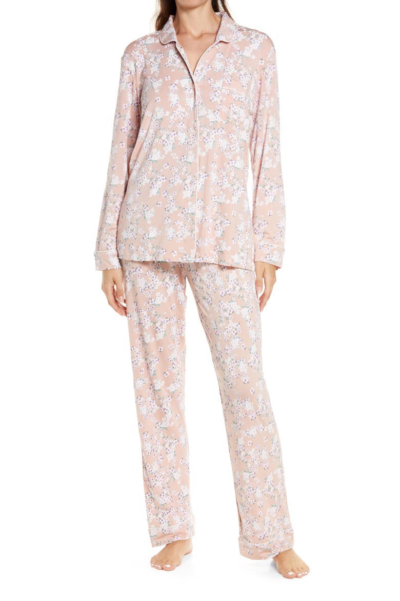 Soft Kate Floral Print Pajamas, Main, color, ISABELLE PINK