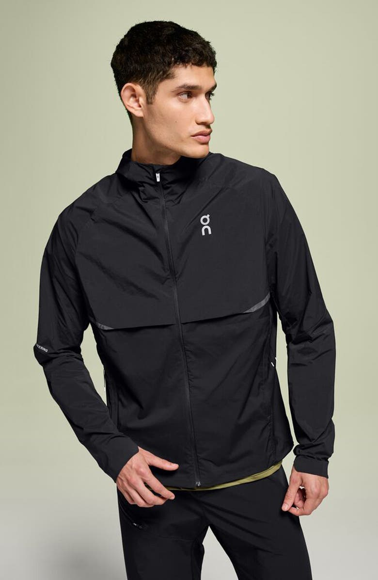 On Core Hooded Packable Running Jacket, Alternate, color, Black