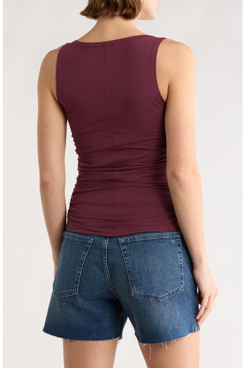 Lucy Ruched Sleeveless Top, Alternate, color, DARK BURGUNDY