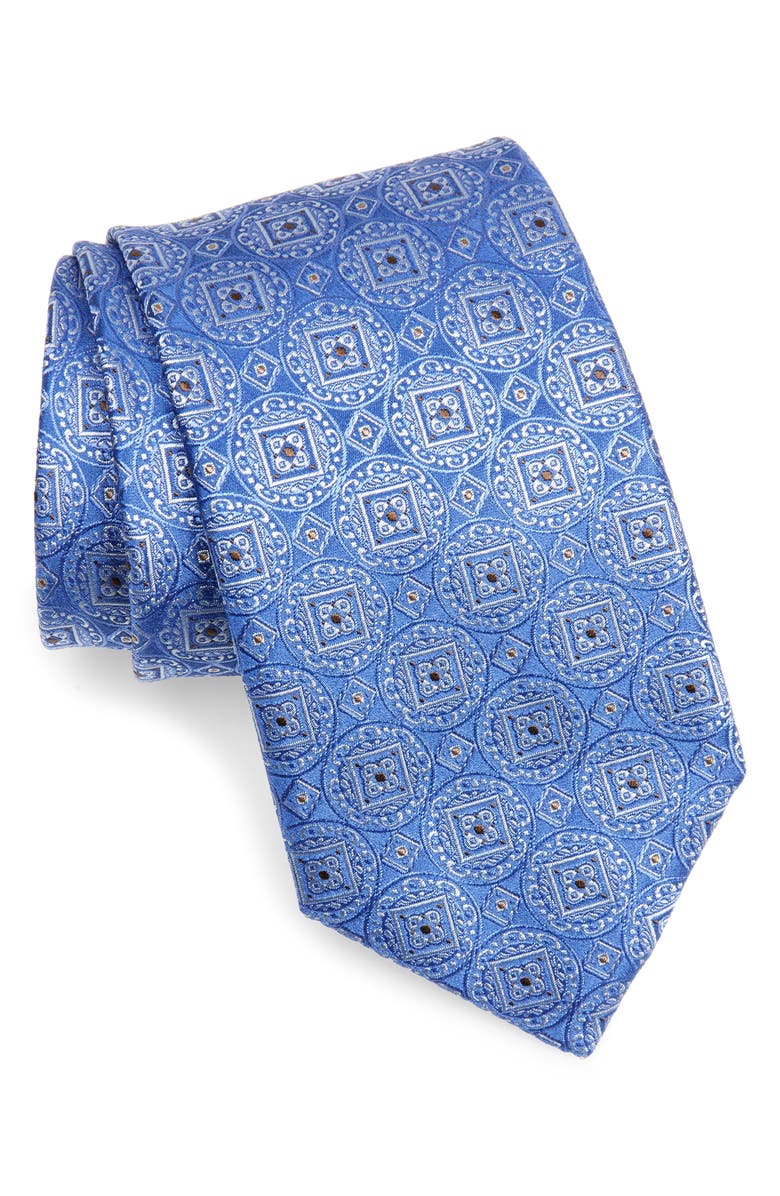Canali Geometric Medallion Silk Tie, Main, color,
