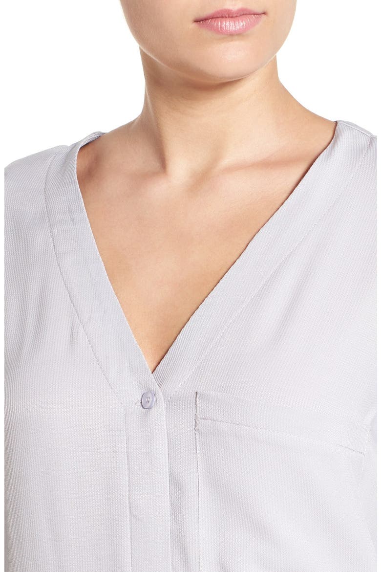 Wrap Back Long Sleeve Blouse, Alternate, color, CHARCOAL