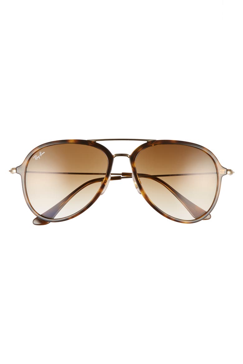 57mm Aviator Sunglasses, Alternate, color, LIGHT HAVANA