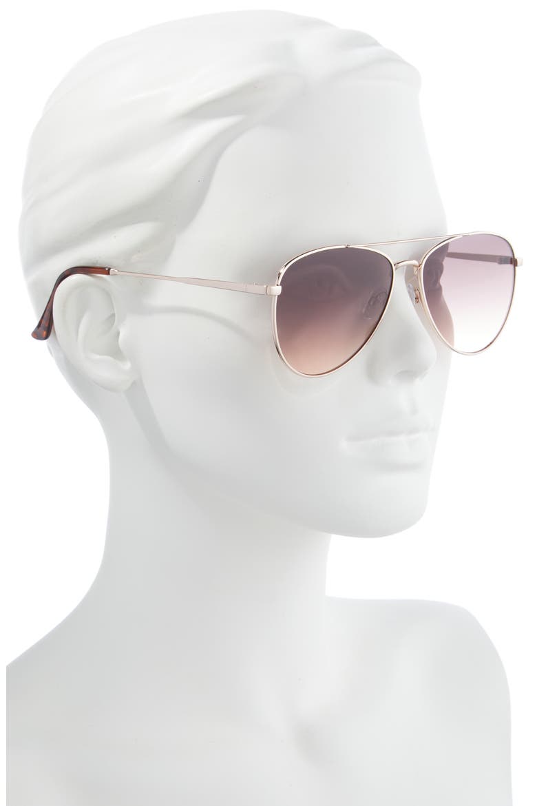 55mm Gradient Aviator Sunglasses, Alternate, color, GOLD