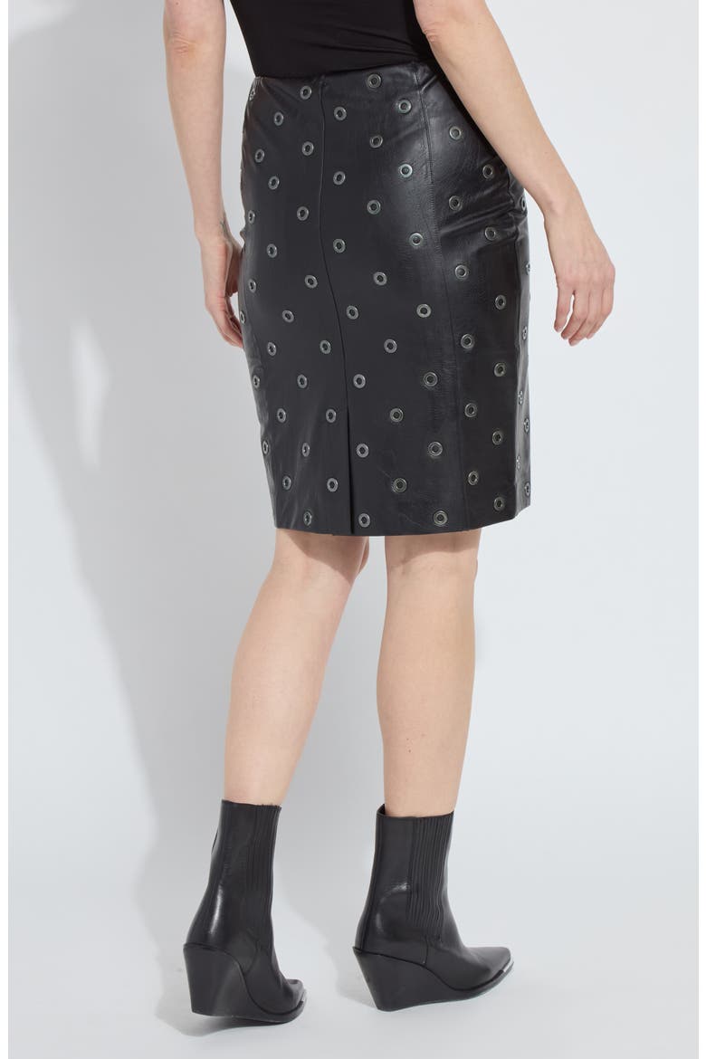 Leonette Grommet Faux Leather Skirt, Alternate, color, BLACK